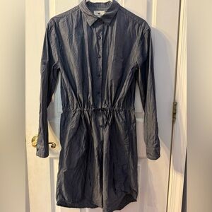 Sperry Denim Charcoal Long Sleeve Dress Button Down Waist Adjustable Size XS
